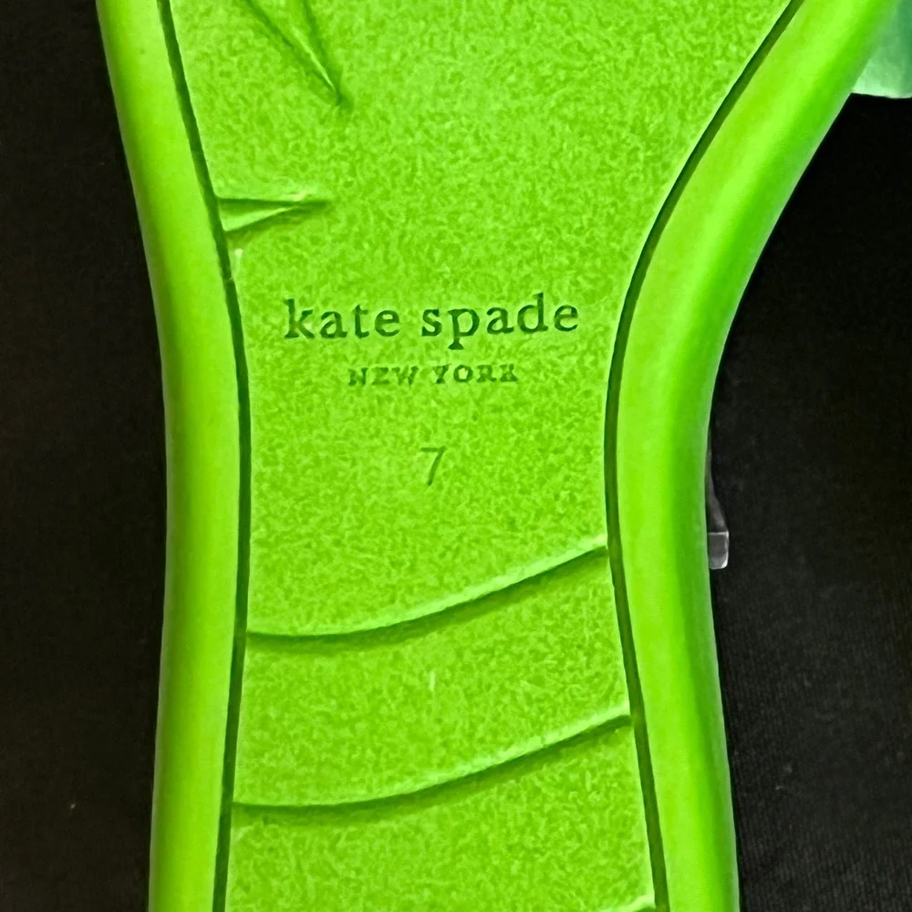 Kate Spade New York Bikini Platform Wedge Lime Green Platform Bow‎ Detail Size 7